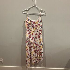 Banana Republic Floral Asymmetrical Ruffle Dress